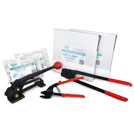 Idl Packaging 3/4" Basic Steel Strapping Kit, 400 Ft. Tensioner/Sealer/Cutter B.SSK.34.400